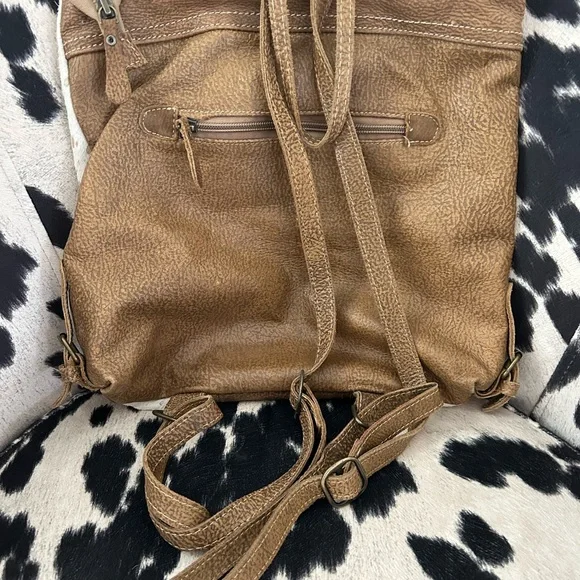 American Leather Embossed Backpack - Brown - Picture 5 of 5